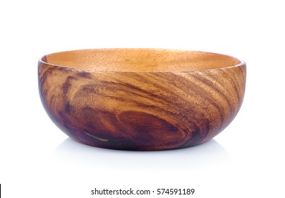 Wood Bowl On White Background