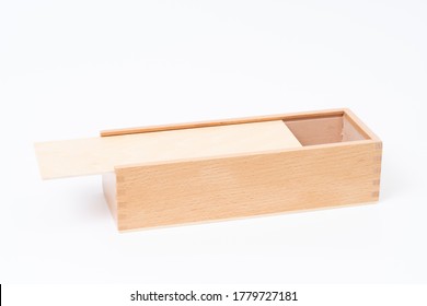 Wood box on white background