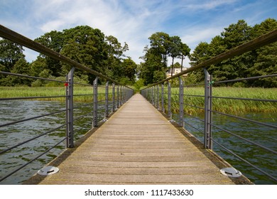 Wood Bridge On The Forest Vanishing Point Perspective