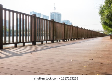 Wood Bridge On The Forest Vanishing Point Perspective