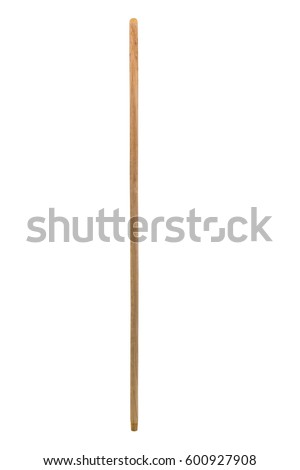 A wood broomstick isolated on the white background. 