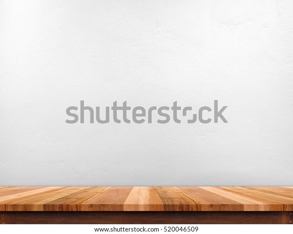 Wood Brown Plank Table Top White Stock Photo Edit Now 520046509