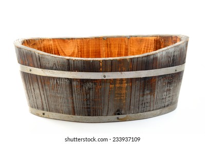 Wood bucket isolated background