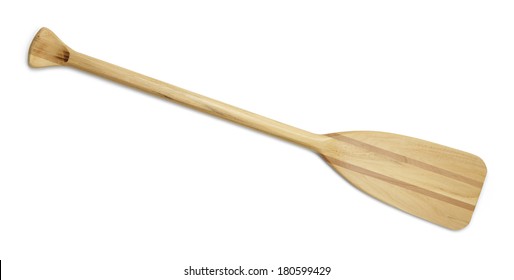 Wood Canoe Paddle Isolated on White Background. - Shutterstock ID 180599429