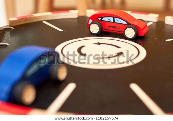 wood cars toy parking\
garage hybrid