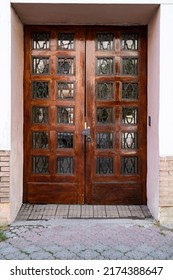 Wood Carved Door. A Beautiful Old Wooden Door. Old Doors, Fragments Of Old Doors, Texture Of Old Wooden Doors. 