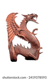 Wood carvied dragon. Wooden carving art