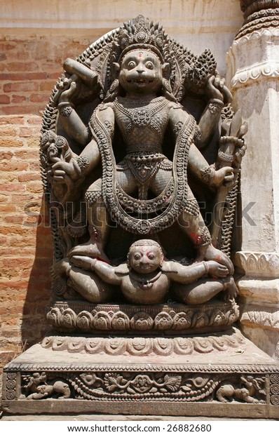 Wood Carving Hindu God Hanuman Temple Stock Photo 26882680 | Shutterstock