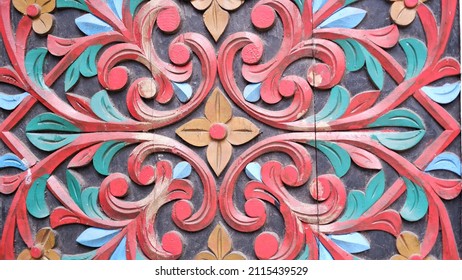 Wood Carving Panel From West Sumatra