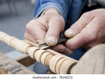 wood carving process with metal chisel - Powered by Shutterstock