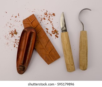 Wood Carving Tools And Wooden Sculpture