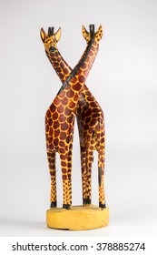 Wood Carving Two African Giraffes Wooden Stock Photo 378885274 ...