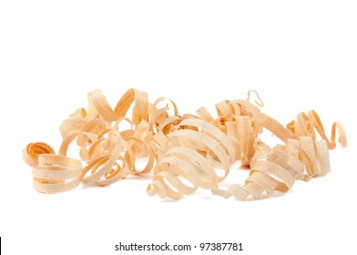 Wood chips isolated on white background
