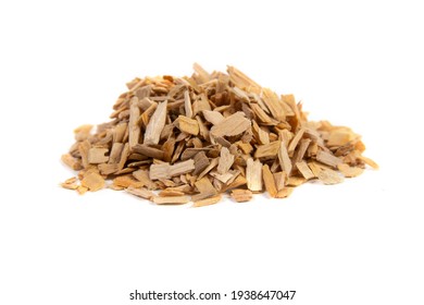 Wood Chips For Smoking Meat And Fish On White Background