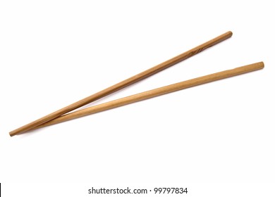 Chopsticks Wooden On White Background Stock Photo 1049255138 