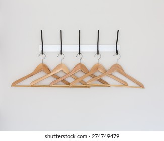 Wood Coat Hanger On Wall