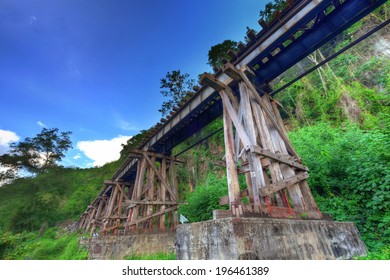 Wood Colum Support For Burma Railway, Death Railway, Since After War II, Thailand