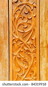 Wood Craving With Thai Pattern