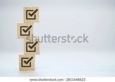 wood cube block with customer satisfaction rating to measure product evaluation	