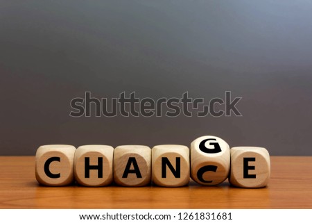 Similar – Small wooden cubes with the word Chance