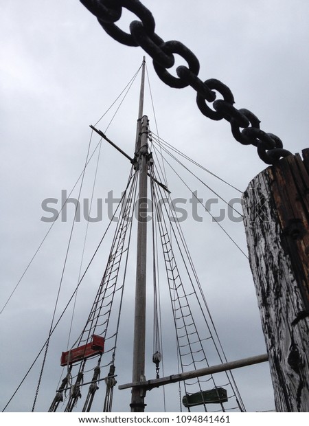 wood dock pole and ship
mast