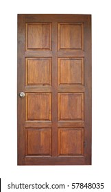 Wood door isolated on white