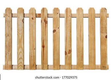 Wood Fence Isolated, Wood Fence On White Background