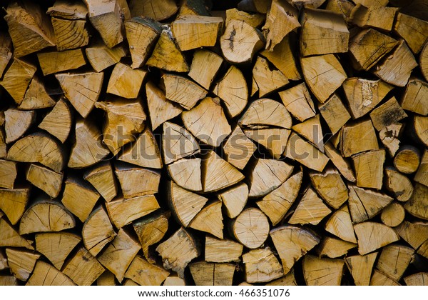 Wood Fireplace Row Heating House Cold Stock Photo Edit Now 466351076