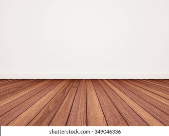 Wood Floor With White Wall