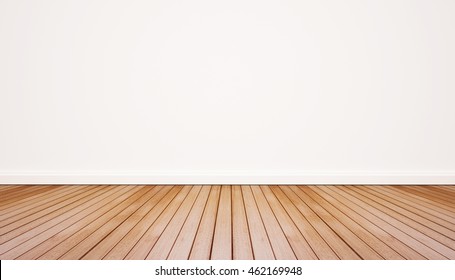 Wood Floor With White Wall