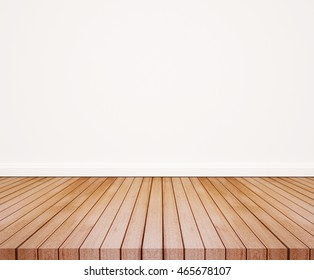 Wood Floor With White Wall