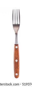 Wood Fork Isolated On White Background