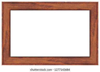 Wood Frame Isolated On White Background Stock Photo (Edit Now) 1454081219