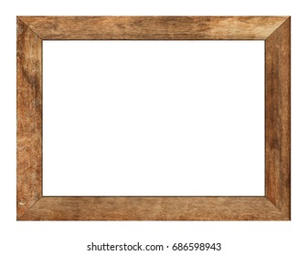 Wood frame or photo frame isolated on the white background. Object with clipping path - Shutterstock ID 686598943