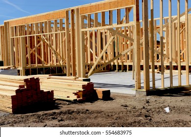 Wood Frame Residential Construction Site.