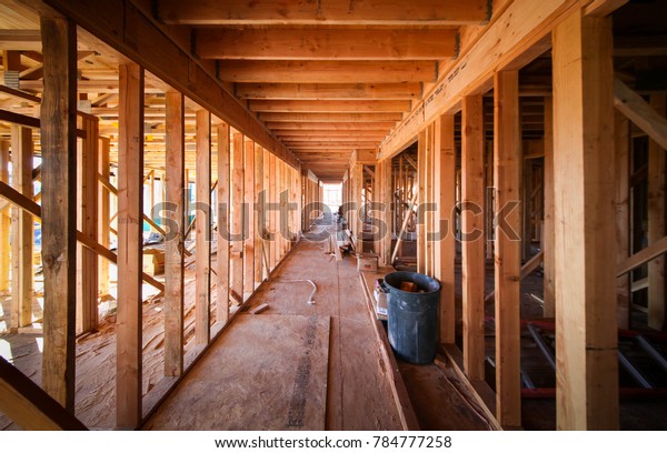 Wood Framing Work Progress Wood Framing Stock Image