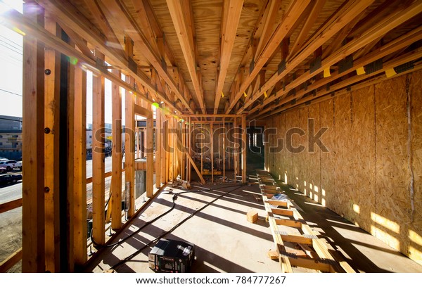 Wood Framing Work Progress Wood Framing Stock Photo Edit