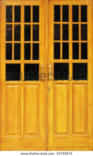 Wood & glass closed door mural 