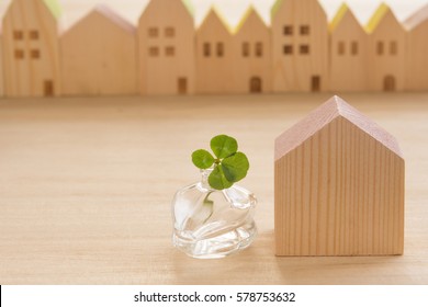 Wood House And Four Leaf Clover