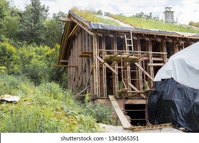 Wood House Skelet Under Construction