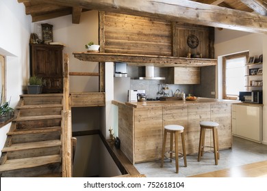 wood kitchen in cottage style