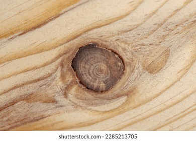 Wood knot. An intricate, textured wooden pattern fills the frame in this close-up shot of a rustic backdrop.