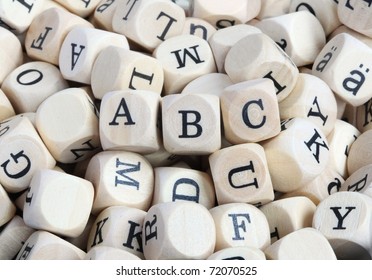 Wood Letter Blocks With Focus On 