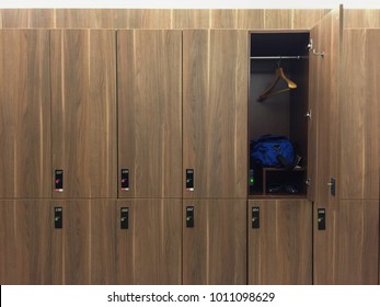 Wood Locker At The Gym