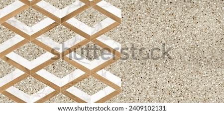 Wood and marble decorative tile design