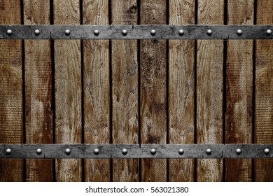 Wood With Metal Texture Background