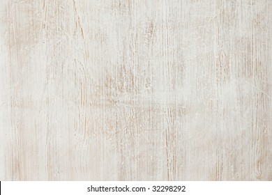 Wood Painted White, Worn And Scratched Background Texture