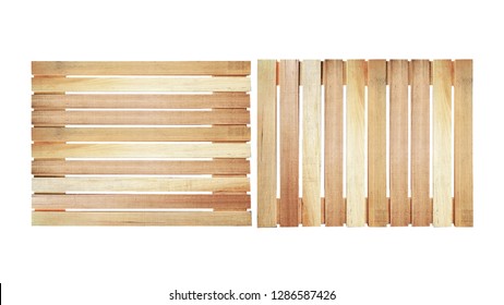 Wood Pallet On White Background In Top View