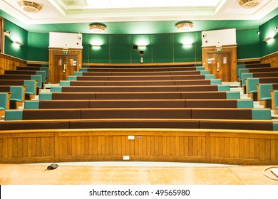 A Wood Panelled University Lecture Theatre/conference Hall