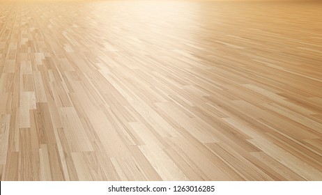 Wood Parquet Floor 3d Perspective Rendering